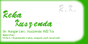 reka kuszenda business card